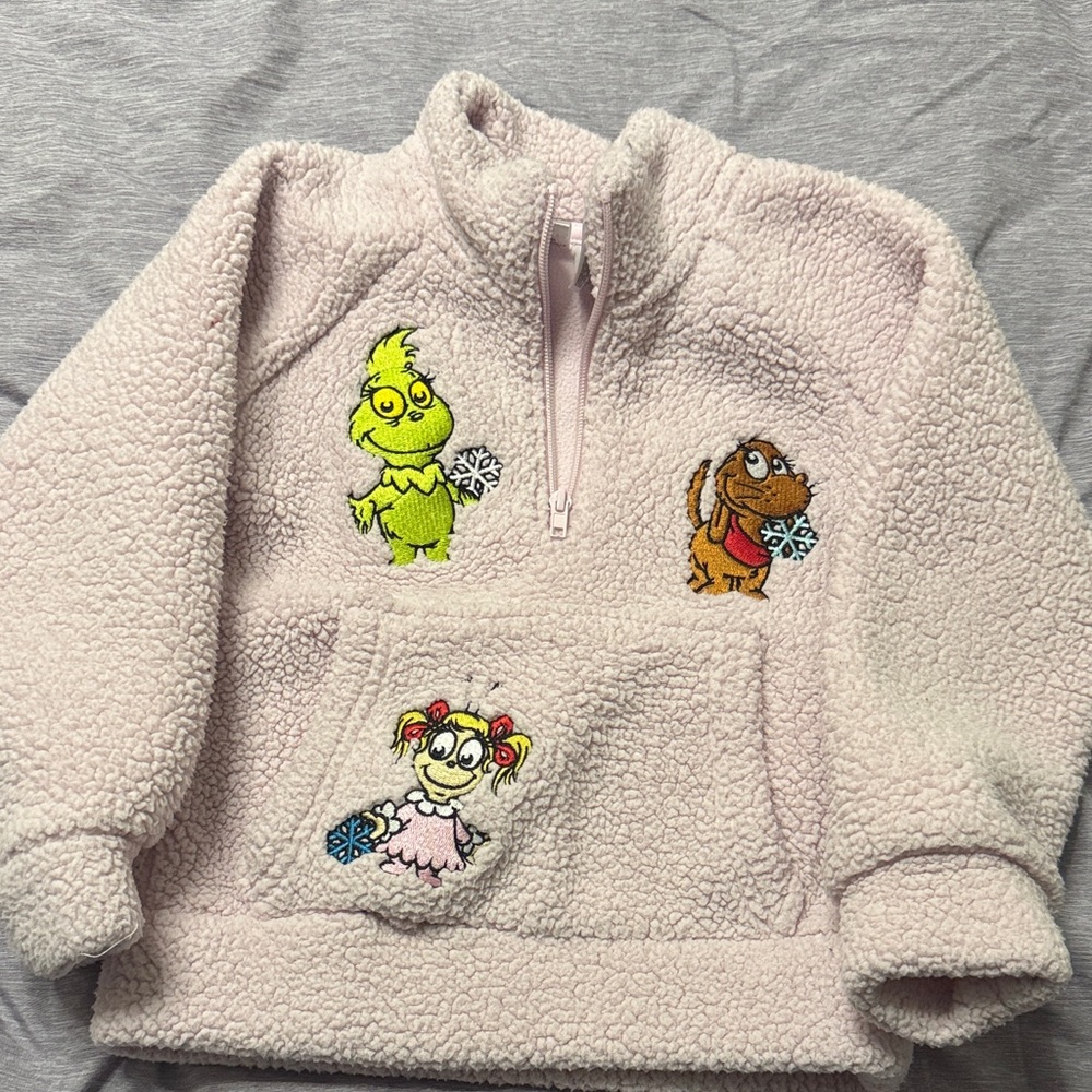 Grinch Toddler Pink Fleece Pullover
